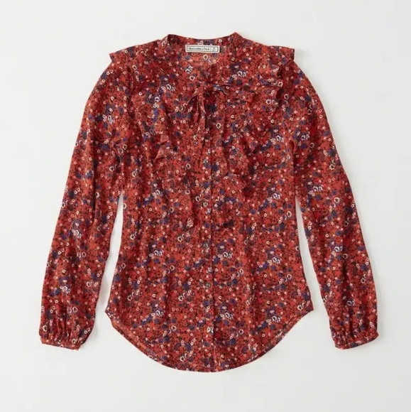 ❤️ Abercrombie Ruffled Blouse - Picture 1 of 5